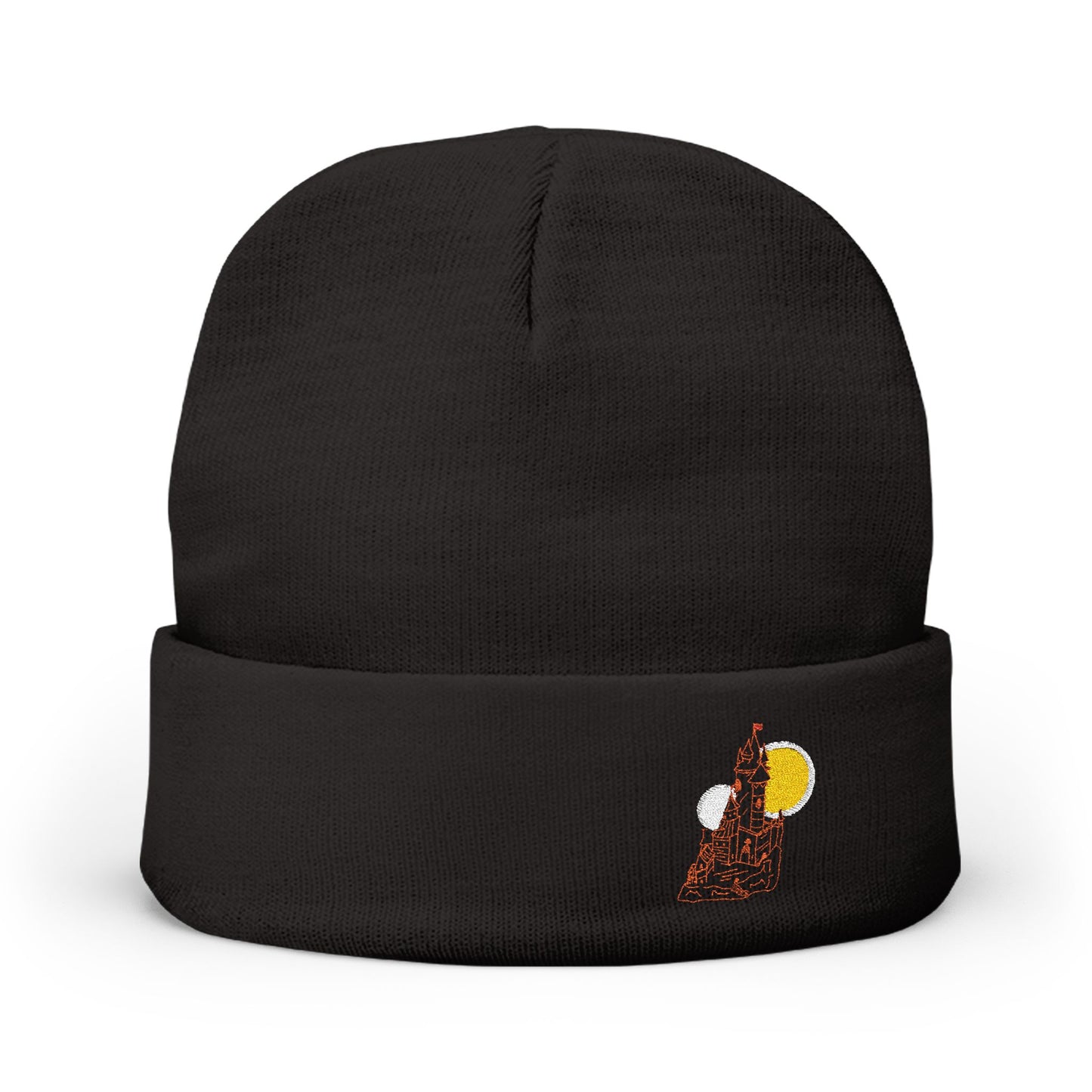 Beanie Hat - Fantasy Minimalist Castle Embroidery Design