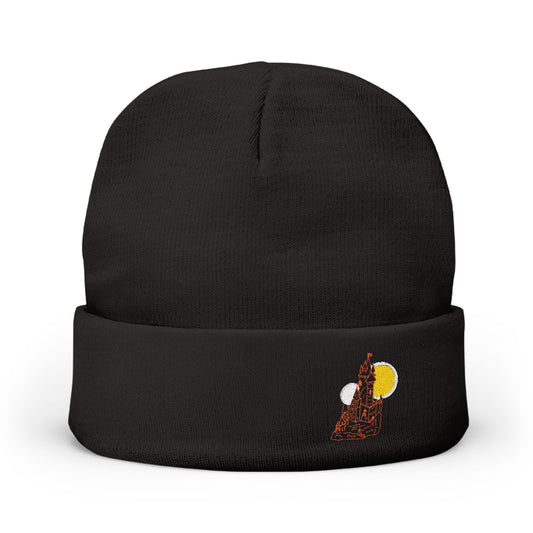 Beanie Hat - Fantasy Minimalist Castle Embroidery Design